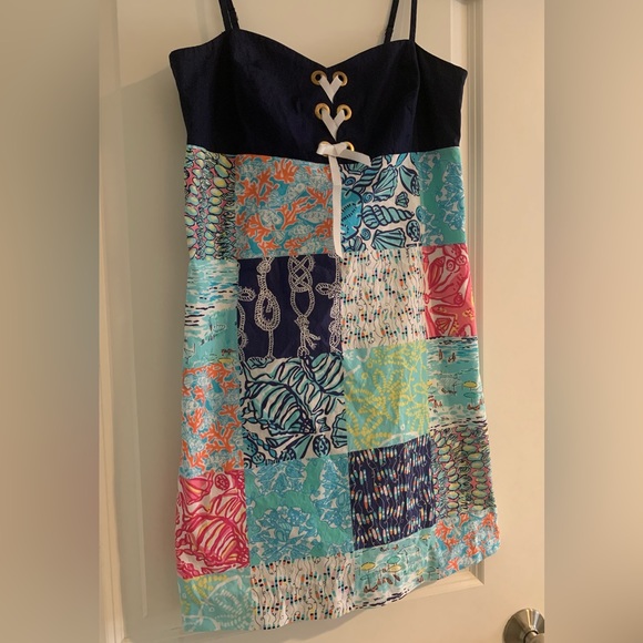 Lilly Pulitzer Rilee Dress Multi Sailor Patch Size 6 - Picture 2 of 7